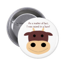 Cute brown cow button