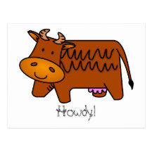 Cute Brown Cow Post Cards
