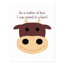 Cute brown cow postcard