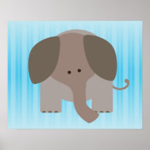 Cute Brown Elephant Print