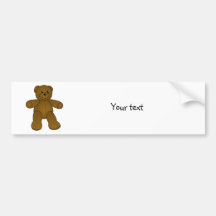 Cute brown teddy bear bumper stickers