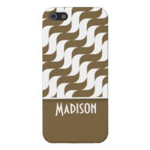 Cute Brown Wave; Retro Case For iPhone 5
