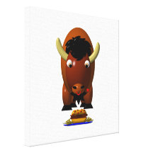 Cute Buffalo w/Beef on Weck & Buffalo Wings Canvas Prints