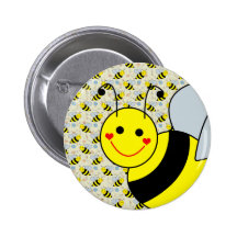 Cute Bumble Bee Button
