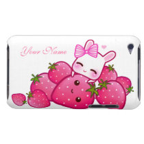 Cute bunny and kawaii strawberries - Personalised casemate cases