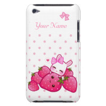 Cute bunny with kawaii strawberries personalised casemate cases