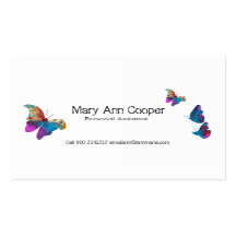 Cute Butterflies Animal Wildlife Colourful Trendy Business Card Template