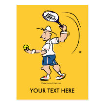Cute card for tennis players post cards