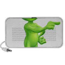 Cute Cartoon Alien Pointing iPhone Speaker