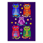 Cute Cartoon Birthday card with Owls