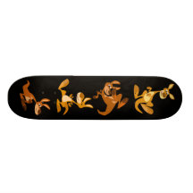 Cute Cartoon Bouncy Kangaroos Skateboard