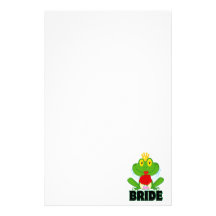 cute cartoon bride froggy frog with text stationery