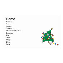 cute cartoon christmas tree character business card template