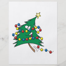 cute cartoon christmas tree character full color flyer