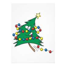cute cartoon christmas tree character announcements