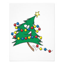 cute cartoon christmas tree character custom invitations