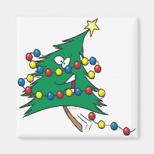 cute cartoon christmas tree character refrigerator magnets