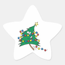 cute cartoon christmas tree character sticker