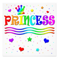 Cute Cartoon Clip Art Princess Girl Baby Shower invitations