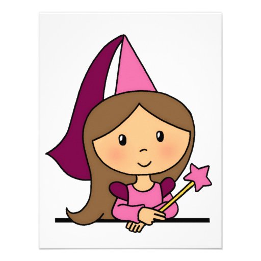 Cute Cartoon Clip Art Princess in a Pink Dress Invitation