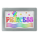 Cute Cartoon Clip Art Rainbow Princess Tiara Rectangular Belt Buckles