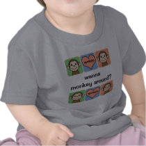 Cute Cartoon Clip Art Wanna Monkey Around? t-shirts