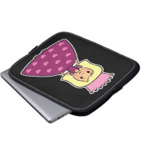 Cute Cartoon Clipart Pink Princess Hearts Dress laptop sleeves
