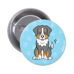 Cute Cartoon Dog Australian Shepherd Button