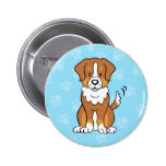 Cute Cartoon Dog Australian Shepherd Button