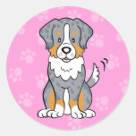 Cute Cartoon Dog Australian Shepherd Sticker