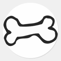 Cute Cartoon Dog Bone Round Stickers