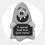 Cute Cartoon Ghost Halloween Customisable Labels Round Stickers