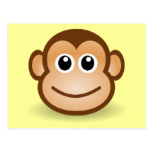 Cute Cartoon Happy Monkey Face Postcard