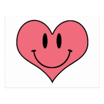 Cute Cartoon Heart Smilie Save the Date! postcards