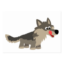 Cute Cartoon Hungry Wolf  ACEO/Business Card