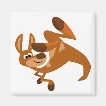 Cute Cartoon Kangaroo's Somersault Magnet