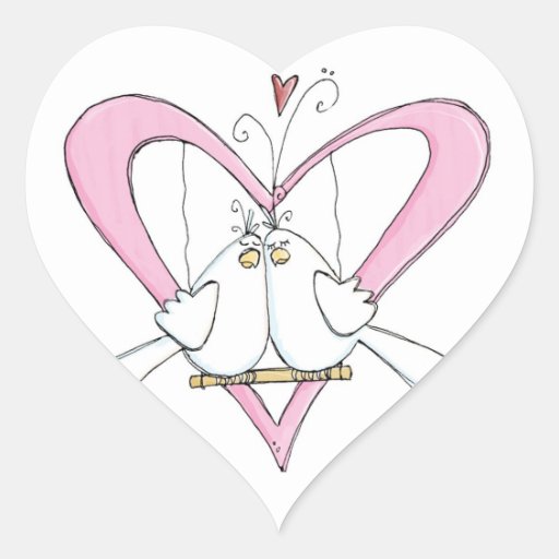 Cute cartoon love birds envelope seal stickers | Zazzle