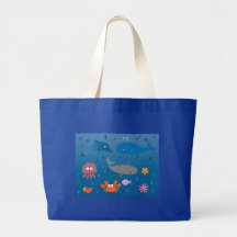 Cute Cartoon Marine Life Canvas Bags