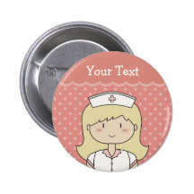 Cute cartoon nurse (blonde) pins