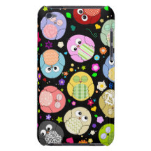 Cute Cartoon Owls and Flowers Design Case-Mate iPod Touch Case