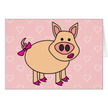 Cute Cartoon Pig Cards