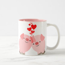 Cute Cartoon Pigs in Love Mug