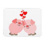 Cute Cartoon Pigs in Love Premium Magnet