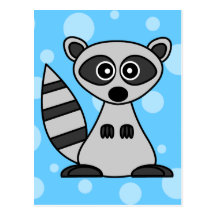 Cute Cartoon Racoon Postcard