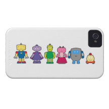 Cute Cartoon Robots Case-Mate iPhone 4 Case