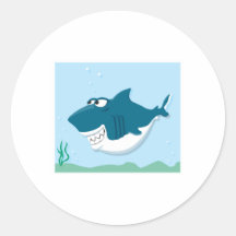cute cartoon shark sticker