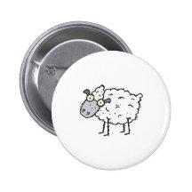 cute cartoon sheep button