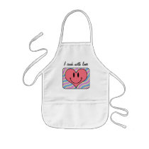 Cute Cartoon Smiling Valentine's Day Retro Heart aprons