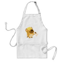 Cute Cartoon Spotted Hyena Crushing a Bone Apron