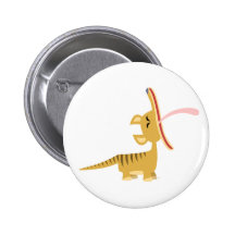 Cute Cartoon Yawning Thylacine Button Badge